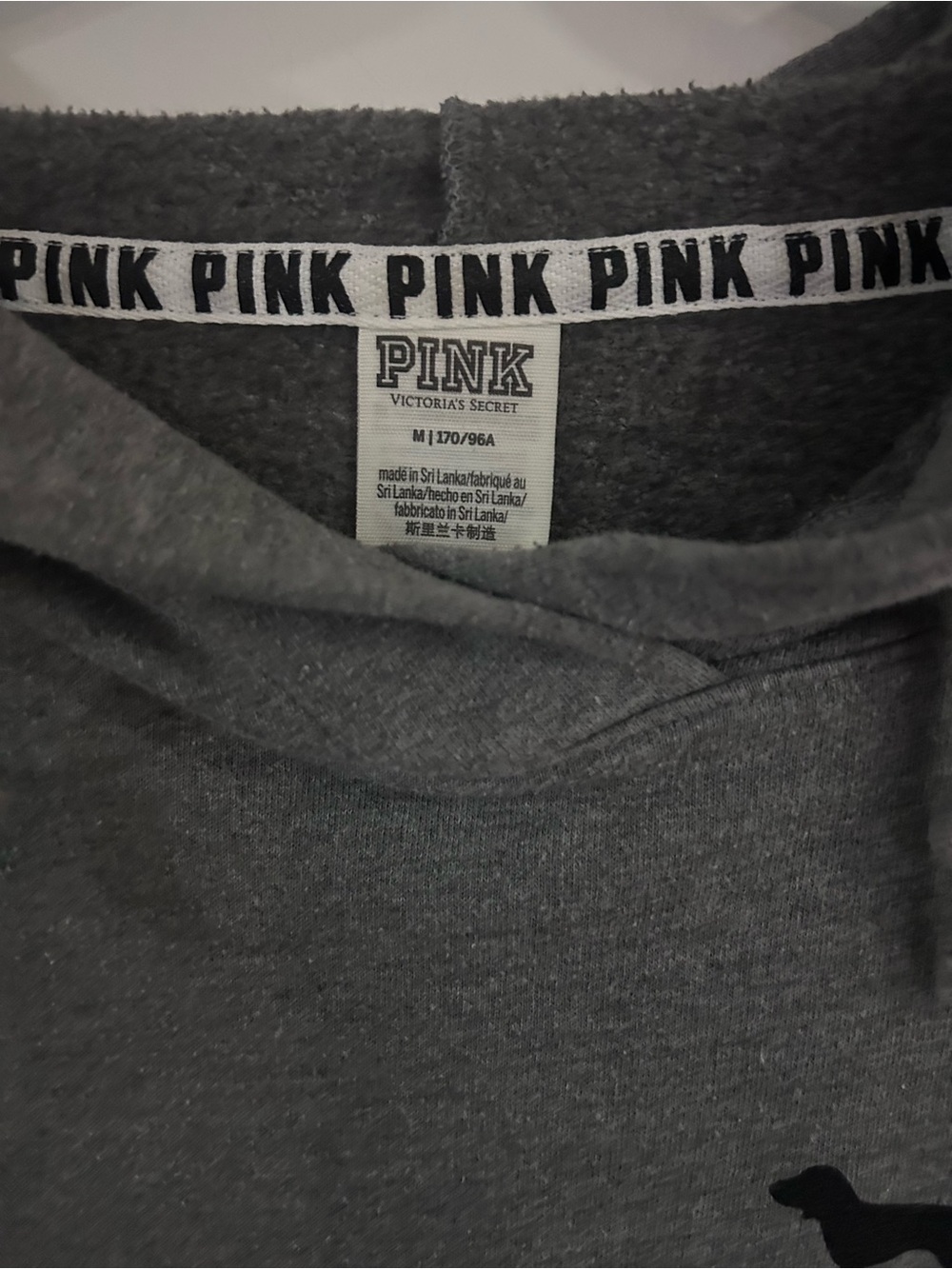 PINK Victoria's Secret Gray Colorblock Pullover Hoodie - Picture 8 of 11